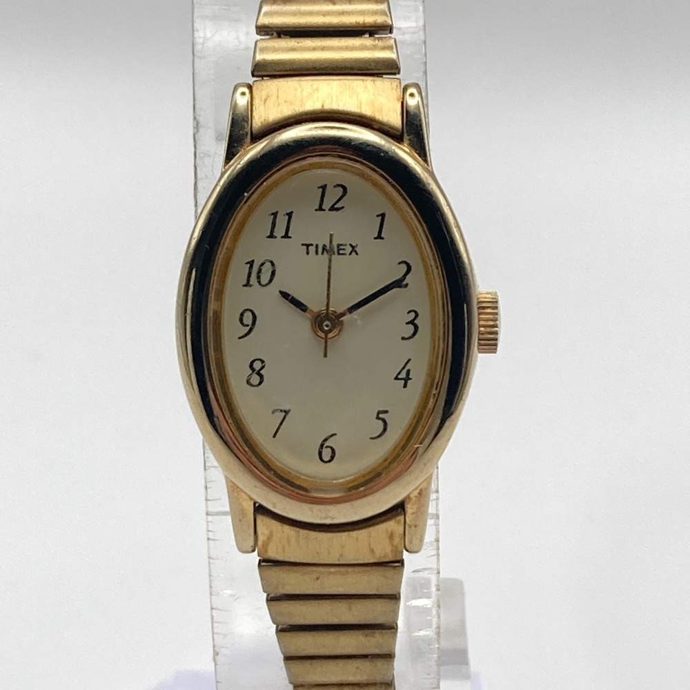 Timex Cavatina Women's Watch Gold Tone 18mm Stretch Band New Battery SMALL 6"